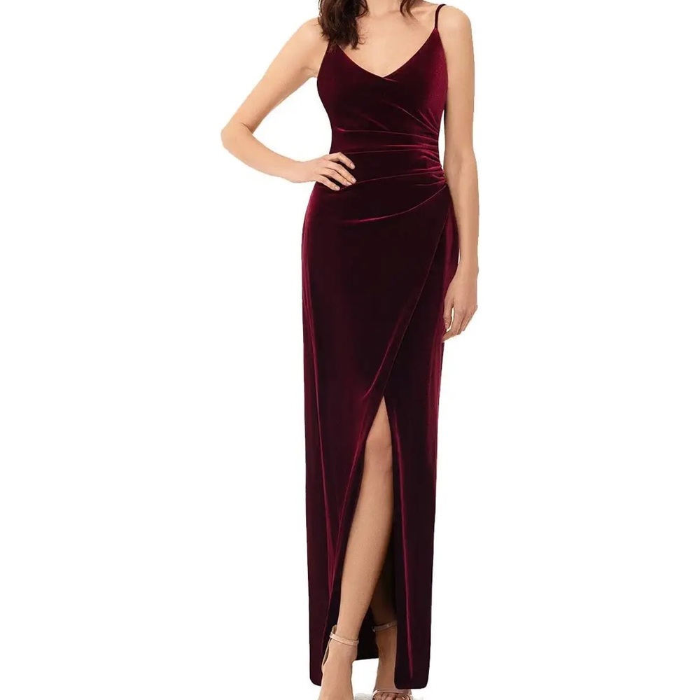New 12P Betsy & Adam Burgundy Velvet Dress